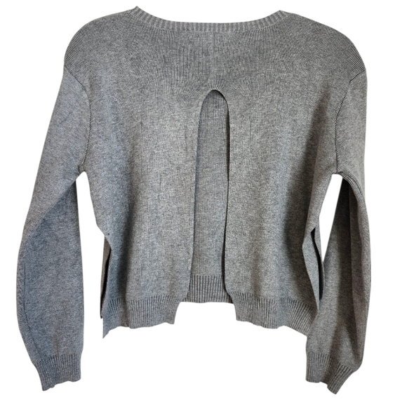 English Factory Gray Open Back Crew Neck Sweater - Picture 2 of 4